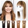 originea Topper per capelli umani da donna per diradare i capelli 130% densità fatto a mano 100% veri capelli umani clip in pezzi mono base 8x10cm (30cm 4/27#)