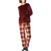 Goldenpoint Donna Pigiama Set Stampa Fantasia Asia Tartan, Colore Magenta, Taglia S