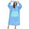LATH.PIN Coperta con Maniche Animale Felpa Coperta da Indossare Oversize Unisex Taglie Forti Coperta da Divano Sherpa Cappuccio Pigiama Cosplay Caldo Plaid con Tasca Divertente Felpone Donna