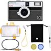 KODAK EKTAR H35N Half Frame Film Camera Kit Premium, 35 mm, riutilizzabile, senza messa a fuoco, lampadina, filtro a stella, obiettivo rivestito (pellicola e batteria AAA non incluse) (Nero rigato)