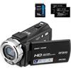 ORDRO Videocamera Full HD 1080P per Visione Notturna YouTube - LCD 3.0 Pollici, Rotazione 270 Gradi, 16X Zoom Digitale - Con 2 Batterie e Scheda SD da 16 GB
