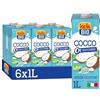 ISOLA BIO Bevanda di Cocco 0% Zuccheri, Bevanda Biologica con 100% Ingredienti Naturali, Senza Glutine, a Basso Contenuto di Sodio, per Vegetariani e Vegani, 6 Confezioni da 1 Litro