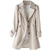 Vagbalena Cappotto da Lavoro per Ufficio di Medio Lunghezza di Medio Lunghezza da Donna Elegante Cappotto a Manico a Maniche Lunghe a Maniche Lunghe (Beige,XL)
