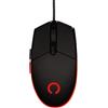 Konix Mouse gaming con cavo Arcane 70 g per PC - 4 livelli DPI - Rivestimento in gomma - Cavo intrecciato - Illuminazione LED arcobaleno - Nero