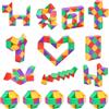 Ainiv 15Pz Mini Colore Cubo di Serpente Giocattolo, Gadget Compleanno Bambini, 24 Blocchi Giocattolo Twist Cubo Puzzle, per Festa Compleanno Regalini Bambini Invitati Idea