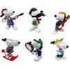 OPO 10 - Lotto di 6 Figurine Snoopy 6 cm, Pittore + Chitarrista + sciatore + Detective + Aviatore + atleta / LSN1