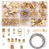 Rantecks 220PCS Ganci per Quadri cornici Set di ganci per quadri assortiti con ganci in acciaio, ganci a dente di sega, anello a D, filo di acciaio, chiodi, viti