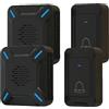 YYQ Campanello Senza Fili da Esterno Impermeabile IP68, Grande Altoparlante | Forte Suono, Wireless Lunga Distanza 300M, Indicatore LED, 5 Volume Regolabile, 58 Suonerie (2 Trasmettitori + 2 Ricevitori)