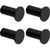 SAYAYO Ganci Accappatoio Bagno Nero Ganci Appendiabiti in Acciaio Inox, Grande Gancio Rotondi da Parete, Appendi Strofinacci Cucina Parete Appendi Accappatoio Bagno, 4 Pezzi, 45 mm