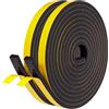 GUKOY Nastro Sigillante Autoadesivo, 12 x 6mm/8M per porte Finestre e Finestre, Guarnizione in Gomma per Sigilli di Collisione, Nero