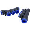 CNCTEC IQS - Connettore pneumatico multiplo per aria compressa, con 5 uscite, 12 mm, 2 pezzi