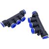 CNCTEC IQS - Connettore pneumatico multiplo per aria compressa, con 5 uscite, 8 mm, 2 pezzi