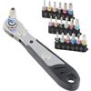 Gudalea Set di 19 Chiavi a Cricchetto Magnetiche 1/4 Pollici Cacciavite a Cricchetto, Mini Cricchetto Reversibile con Embouts Phillips Fessura Hex e Torx Cacciavite a Cricchetto per Gadget Auto Case e Macchin