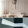 create luxury GRAND DECOR CR816 - Cornici da 2 metri per parete con pannelli boiserie, profilo decorativo in poliuretano bianco rigido (meglio del polistirolo e gesso) da applicare a muro