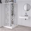Decor Space Decorspace Box doccia angolare Acril in Acrilico con profili in PVC apertura centrale riducibile Made in Italy Garantito 10 Anni (80 X 120 cm)