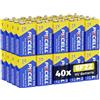 PKCELL Batterie 9V 6F22 PKCELL, Pila 9V a Lunga Durata per Rilevatori di Fumo, Sensori di Allarme Antifurto, Batteria Quadrata per Irrigatore Giardino, Confezione da 40