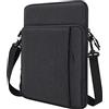 Dadanism 13,3 Custodia Protettiva Borsa Tablet con Tracolla per iPad Pro 13 M5/M4, iPad Air 13 M4/M3, MacBook Neo 13, MacBook Air 13 M5/M4, Galaxy Tab S10 FE Plus 13,1/S10+ 12,4,Nero Grigio