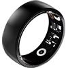 findtime Smart Ring Misuratore di pressione sanguigna, contapassi, Android IOS Smartringe Uomo Donna Fitness Tracker Anello IOS Sleep Tracker Tracker Tracker Sonno Smartring Fitness Anello Fitness Tracker Nero