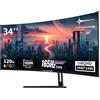 Minifire Monitor da gioco curvo 34 UWQHD 165Hz (DP), 3440 x 1440, curvo 1500R, 1 ms (MPRT), 100Hz (HDMI), AMD FreeSync, pannello VA, 2xHDMI 2.1 (TMDS)/1xDP 1.4 porte (cavo DP MFG34C5Q incluso)