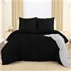 Utopia Bedding Copripiumino Matrimoniale 240x220 - Copripiumino in Microfibra di Poliestere 240x220cm + Federe Ricamate 65x65cm - Nero