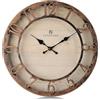Lafocuse 30cm Orologio da Parete Numeri 3D Design Vintage, Silenzioso Rustico Retro Orologio Marrone, Shabby Chic Decorativo senza Ticchettio per Cucina Soggiorno Camera da Letto