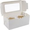 Marine Aurora Scatole per cupcake a 2 fori, 16 scatole bianche per torte con finestra, scatole di cartone per torte con 2 fori, per cupcake, torte, biscotti, dessert, muffin