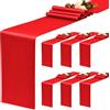 YMHPRIDE Confezione da 6 runner da tavola rossi in raso, runner da tavola in seta lunghi 30x180 cm per la decorazione della tavola di banchetti di compleanno di feste di matrimonio - Rosso