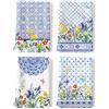Arquiel Strofinacci Da Cucina Set Di 4, Panni Da Cucina Multiuso In 100% Cotone Morbidi E Assorbenti Canovaccio Cucina Strofinacci Da Bar Per Decorazioni(48 x 70CM, Fiore di campo retrò)