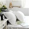 Meaning4 Federe in pizzo bianco 100% cotone, 1 paio 40 x 60 cm