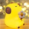 xinrongda Capybara Luce Notturna Bambini, Capybara Lampada Touch Control per Comodino, Ricarica USB e Temporizzazione, Kawaii Silicone Lampada Animale per Camera da Letto, Cameretta, Bambini, Adulti