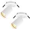 BOYIR Faretti da Soffitto Orientabili, GU10 Faretti LED da Soffitto Bianco, Moderna Plafoniera Lampade da soffitto, Faretto LED Incasso per Barra, Cameretta, Cucina, Senza Lampadina, 2 Pezzi