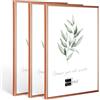 Bildershop-24 3 cornici in plastica moderne, 30 x 40 cm, oro rosa