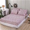 Treer Lenzuolo sotto con Angoli Matrimoniale, Coprimaterasso Elasticizzati Traspirante Microfibra profondità 30cm-Vari Taglie Letto Singolo Doppio con Federa (Leopardo Rosa,120x200x30cm)