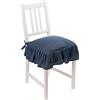 PARAMAISON Cuscino Sedia 40x40 con Lacci Panama, Cuscino Interno ed Esterno, Sfoderabile con Zip, Cotone, Laccetti di Ritenzione, Tinta Unita, Blu