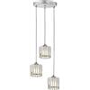ANMOBANG Moderna Lampada A Sospensione In Cristallo 3 luci Plafoniera E27 Lamadario per Cucina,Sala da Pranzo,Soggiorno,Camera da letto,Corridoio,Scala (Argento)