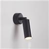 Mengjay LED Lampade da Parete Interno 5W, Lampada Muro 350° Orientabile Applique da Parete Moderno in Alluminio,Lampada Faretti da Soffitto LED Lampada da Parete per Camera da Letto (Nero)