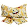 GX GARGIX GARGIX Completo letto lenzuola 100% cotone singolo una piazza sotto sopra federa smile (L-JL/SMI-GIALLO)