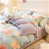 Morbuy Copripiumino in Flanella, Coperta Flanella con Chiusura Cerniera, Copriletto in Pile Invernale Caldo Super Morbido, Biancheria da Letto Singolo, Matrimoniale (Letto di Fiori,180x220cm)