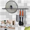 parpyon Porta Utensili da Cucina con Ganci, Barra Portautensili Cucina in Acciaio Inox Porta Mestoli da Cucina per Gadget da Cucina Coperchio Mestolo (30CM)