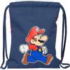 safta SUPER MARIO TRICK - Zaino a sacco piatto Junior, ideale per bambini di diverse età, comodo e versatile, qualità e resistenza, 26 x 34 cm, blu scuro/rosso, M, Casual