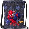 safta SPIDERMAN ATTACK - Zaino a sacco piatto Junior, ideale per bambini di diverse età, comodo e versatile, qualità e resistenza, 26 x 34 cm, Nero, M, Casual