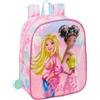 safta BARBIE PAINTERLY - Zaino per bambini, zaino per la scuola, adattabile al carrello, ideale per l'asilo, comodo e versatile, qualità e resistenza, 22 x 10 x 27 cm, rosa/celeste, M, Casual