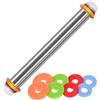 Aililong Mattarello in acciaio inox con spessore dell'impasto regolabile e mattarello in acciaio inox, accessori da forno anti-aderenza, con suddivisione in scala, mattarello da 43,5 cm