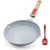 AIKENBBKK Padella 26 cm con Rivestimento Antiaderente in Ceramica, Padella in Ceramica Sana con Manico Rimovibile, Lavabile in Forno e in Lavastoviglie, Senza PFAS PFOA e PTFE-Blu