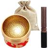 Mkitnvy Campana Tibetana 8 cm Set Fatto a Mano con Bastoncino Cuscino Custodia
