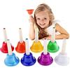 Alnicov Campanelli musicali,campanelli ad anello per bambini con banda ritmica, 8 campanelli musicali a colori per bambini, anziani, campanello per insegnanti (un set di 8 note)