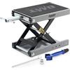 Orion Motor Tech Ponte Sollevatore a Forbice per Moto Altezza Regolabile 9.5-35 cm Capacità Max. 500kg Cavalletto Alzamoto da Officina con Piattaforma 23 x 37 cm per Moto, Grigio
