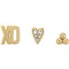 Fossil Women's Brass with multi option earring set