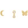 Fossil Women's Brass with multi option earring set