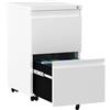 YITAHOME Schedario con 2 Cassetti, Metallo Cassettiera da Ufficio per Formato A4 / Lettera, Mobili Ufficio Cassettiera Scrivania con Rotelle e Rotelle, Bianco, 51 x 39 x 71cm